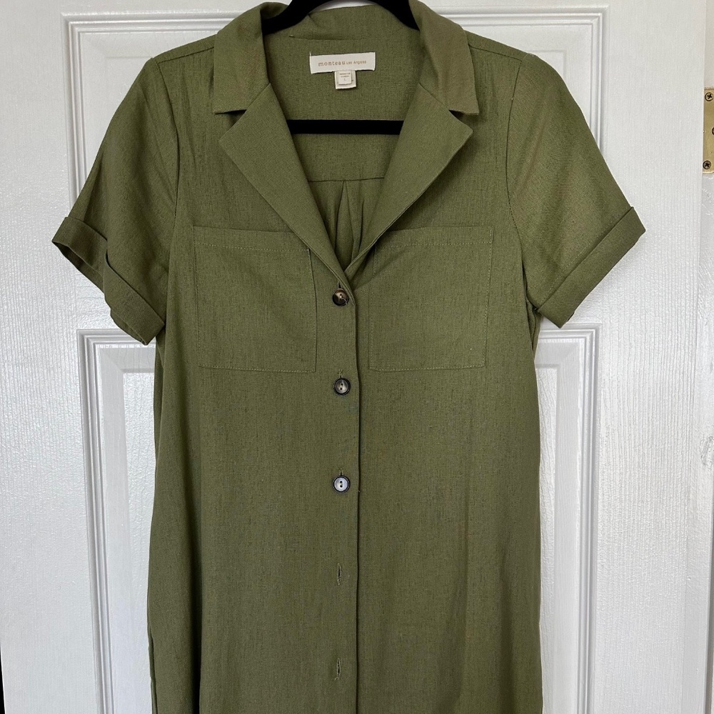 Monteau - Olive Shirt Dress -